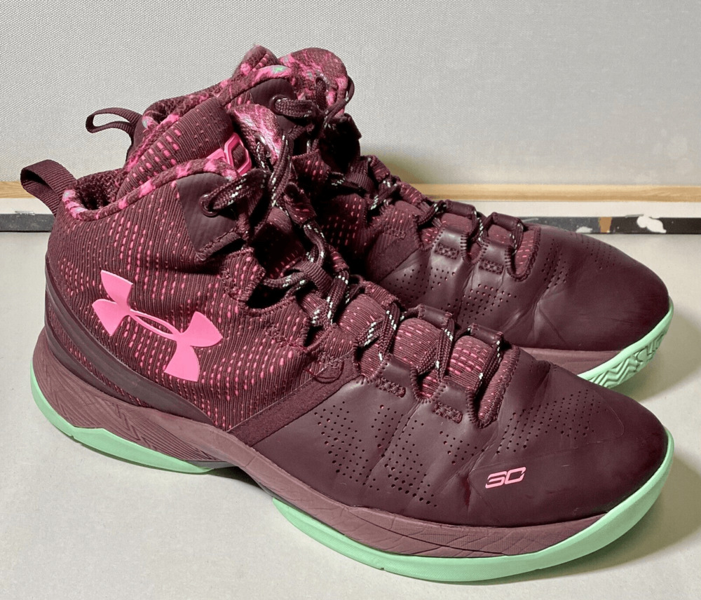 Under Armour Curry 2 Maroon Antifreeze 4 Girl Sneaker Shoes 1270817-601 8.5W/7Y